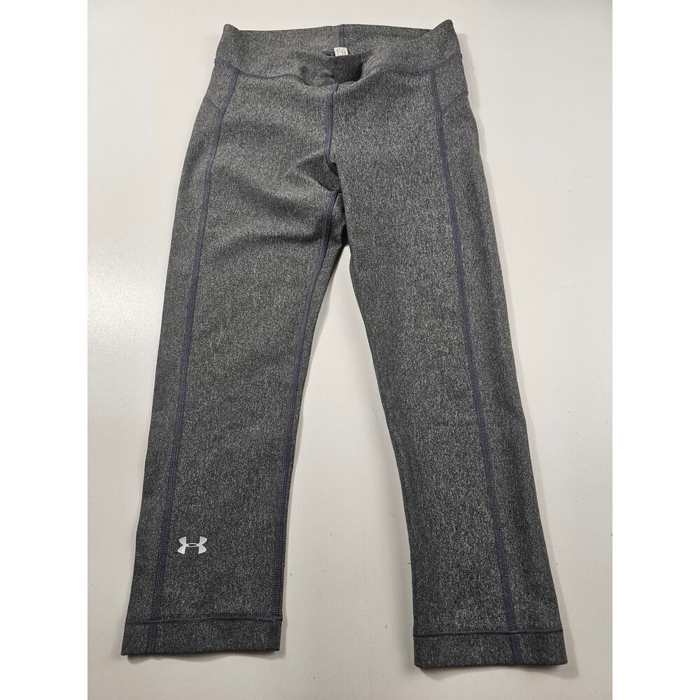 Under armour size small S / XS grey compression leggings full leg ankle gym EUC